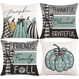 Four Fall pillow throw covers 18”x18”